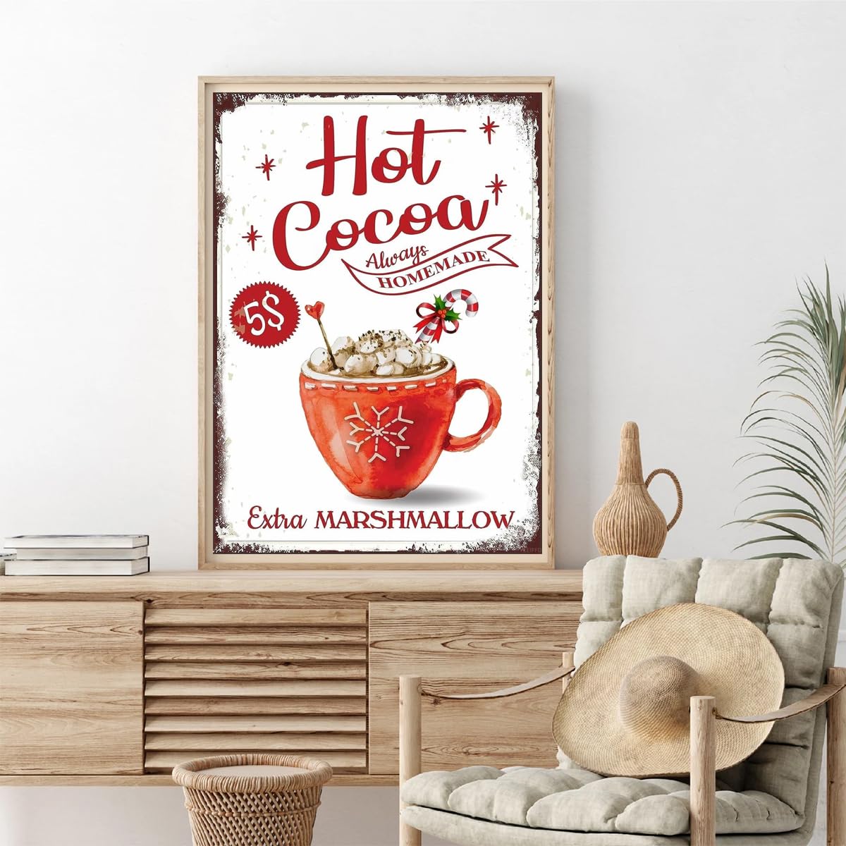 YEEIFFD Kit de broderie diamant pour toutes les décorations de Noël débutantes, motif cacao chaud d'hiver, kit de broderie au point de croix pour décoration d'intérieur, Noël, restaurant, café, 30 x