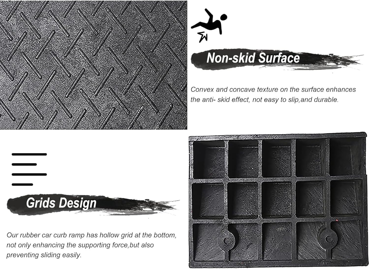 4-9 inch Rise Rubber Threshold Ramp Safety Non-Slip 39in Depth Wheelchair Ramp Rubber Threshold Transition Ramps for Driveway Doorways Easy Access & Transition (18cm/7in Rise)