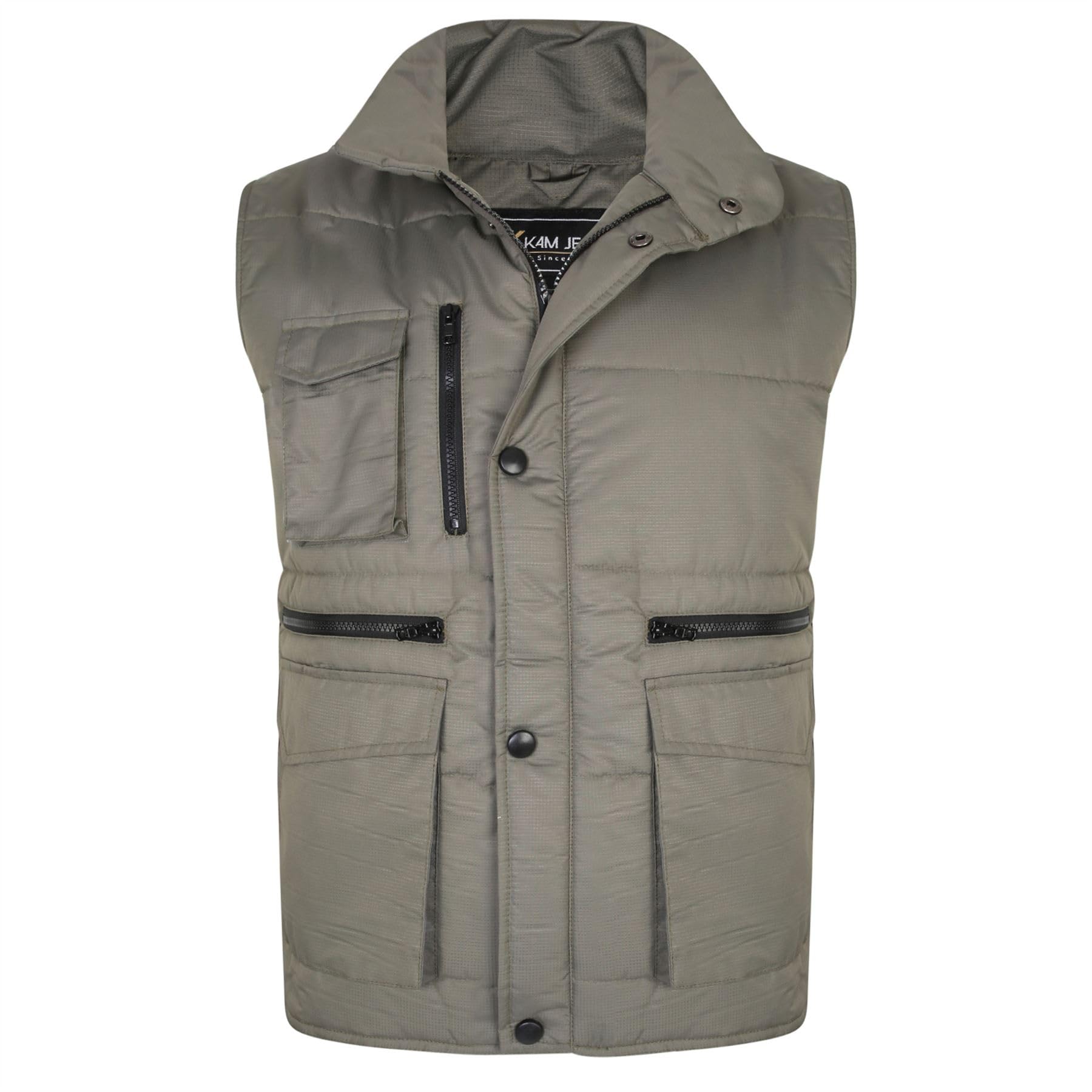 KAM Military Multi-Pocket Gilet Kingsize Mens Olive 5XL (115)