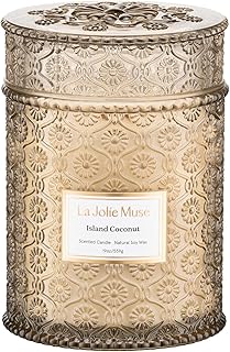 LA JOLIE MUSE Vanilla Coconut Candle – Coconut, Freesia & Vanilla | 19 o...