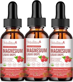 Magnesium Glycinate Liquid Drop - Triple Absorption Supplement to Support Nerves, Sleep, Calm, Heart, Muscles * -Sugar-Free with Potassium, L-Theanine, Sea Moss, Vitamin B,C,D3, K2-3Pack
