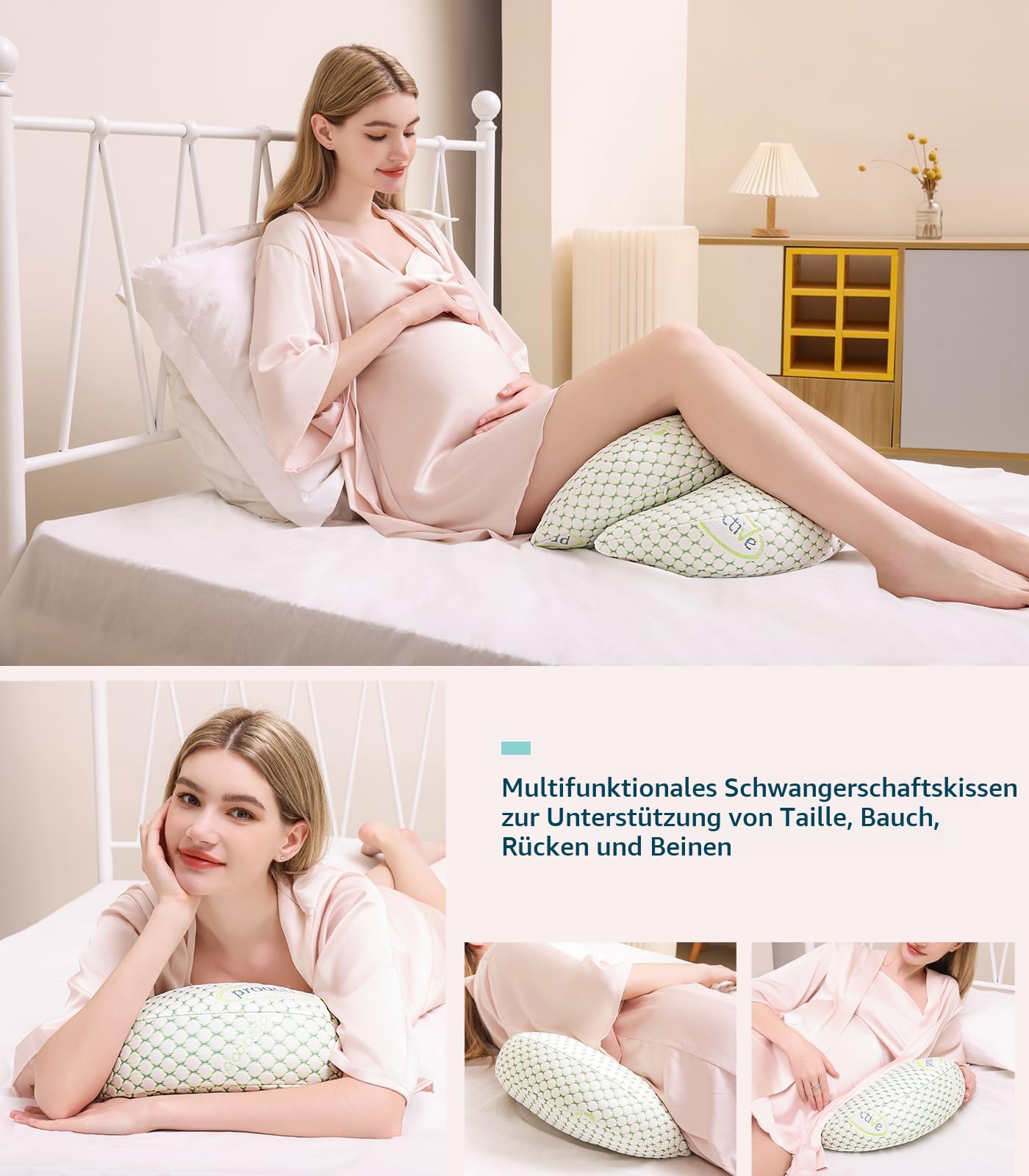 Oternal Schwangerschaftskissen für Schwangere Frauen, weiches Umstandskissen mit abnehmbarem Baumwollbezug