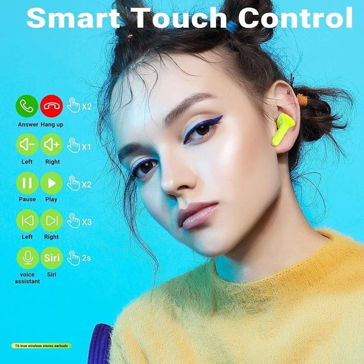 Smart Touch Control gestures for Arrow Dancer CY T2 earbuds