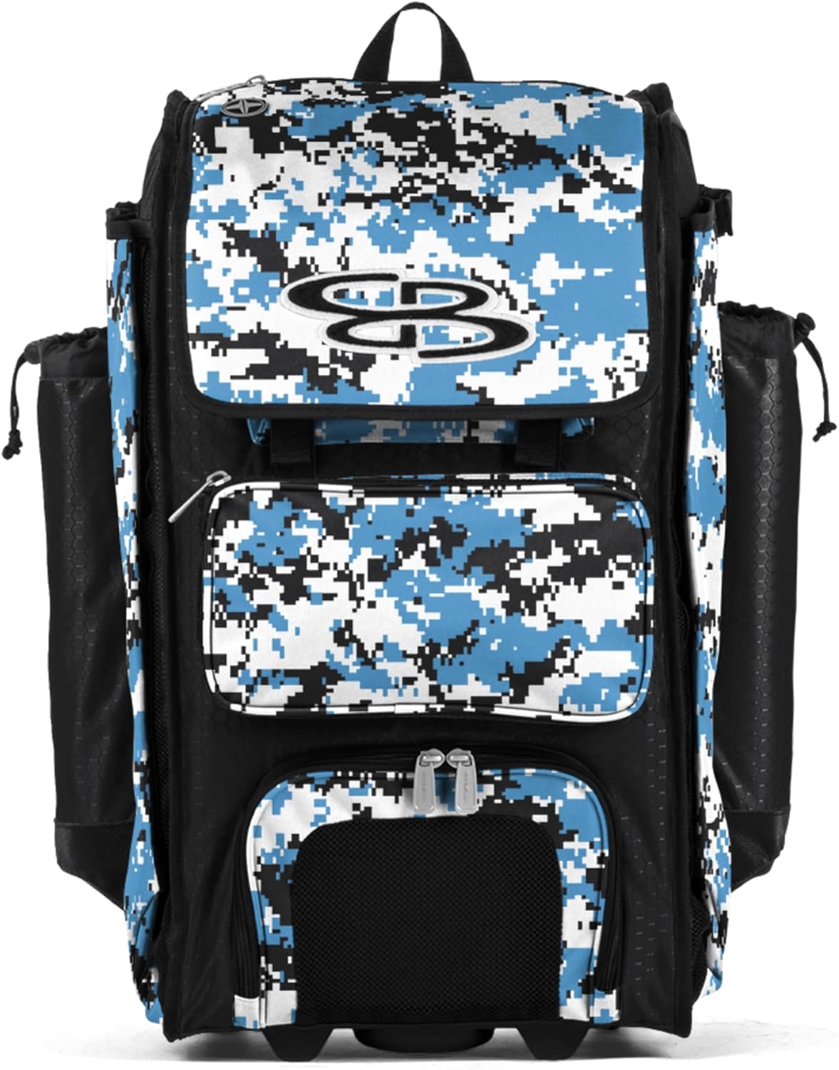 Boombah Rolling Catchers Superpack Baseball/Softball Gear Bag Digital Camo - 23-1/2" x 13-1/2" x 9-1/2" - Multiple Colors - Telescopic Handle and Holds 4 Bats - Wheeled Version