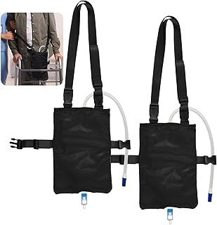 2 PCS Catheter Bag Covers, 2000 ml Capacity Catheter Stabilization Device, Breathable Mesh Design, Adjustable Straps, Secure Closure, Ideal for Elderly Care