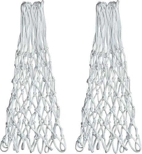 Sanung Red de baloncesto blanca de repuesto, 12 bucles de 21 pulgadas, antilátigo profesional con bolsa de almacenamiento para competencia, redes de