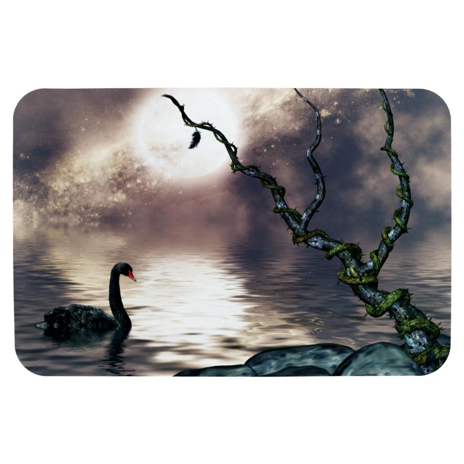 Tapis de salle de bain Black Swan au design frais pour une douche moderne