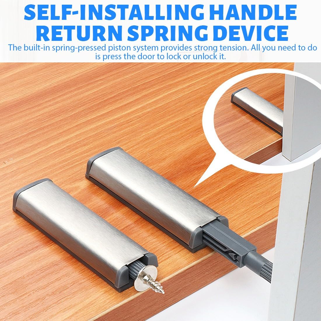 Calamite per Mobili Chiusura, 4 Pezzi Push Pull per Ante, Chiusure Magnetiche con Apertura a Pressione, per Ante di Armadietti, Cassetti e Mobili