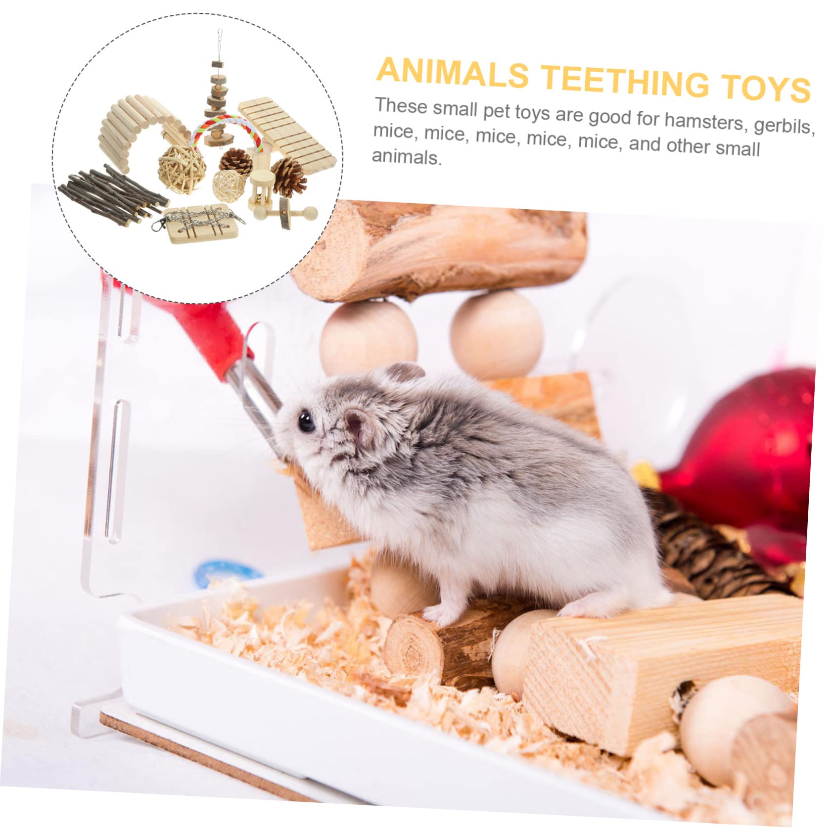 1satz Hamster Spielzeug Set - Spielzeug Für Kaninchen Teething Toys Mit Schaukel Und Wippe Für Kleintiere Für Gesunde Zähne Und Spielspaß
