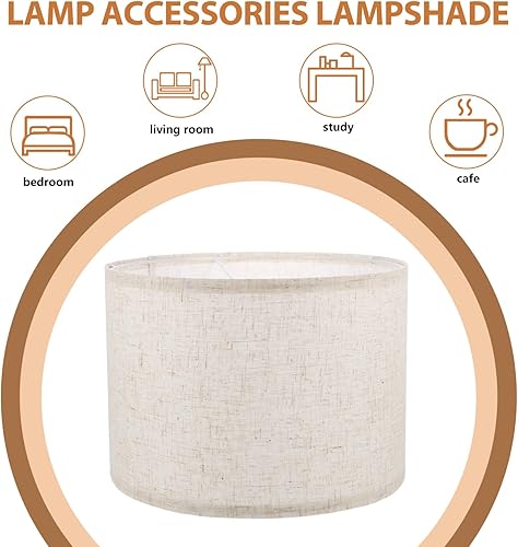 Miniatura 6 de Didiseaon Pantalla para lámparas de mesa, pantalla decorativa de tela, luz de repuesto, fácil de instalar