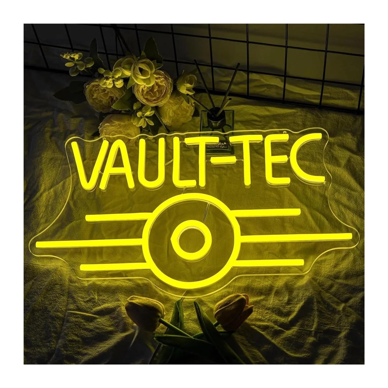 Insegna Luminosa Fallout Neon con Luce Notturna USB per Camera da Ragazzo, Decorazione da Parete per Videogiochi, Festa a Tema Videogiochi 40cm×21.5cm