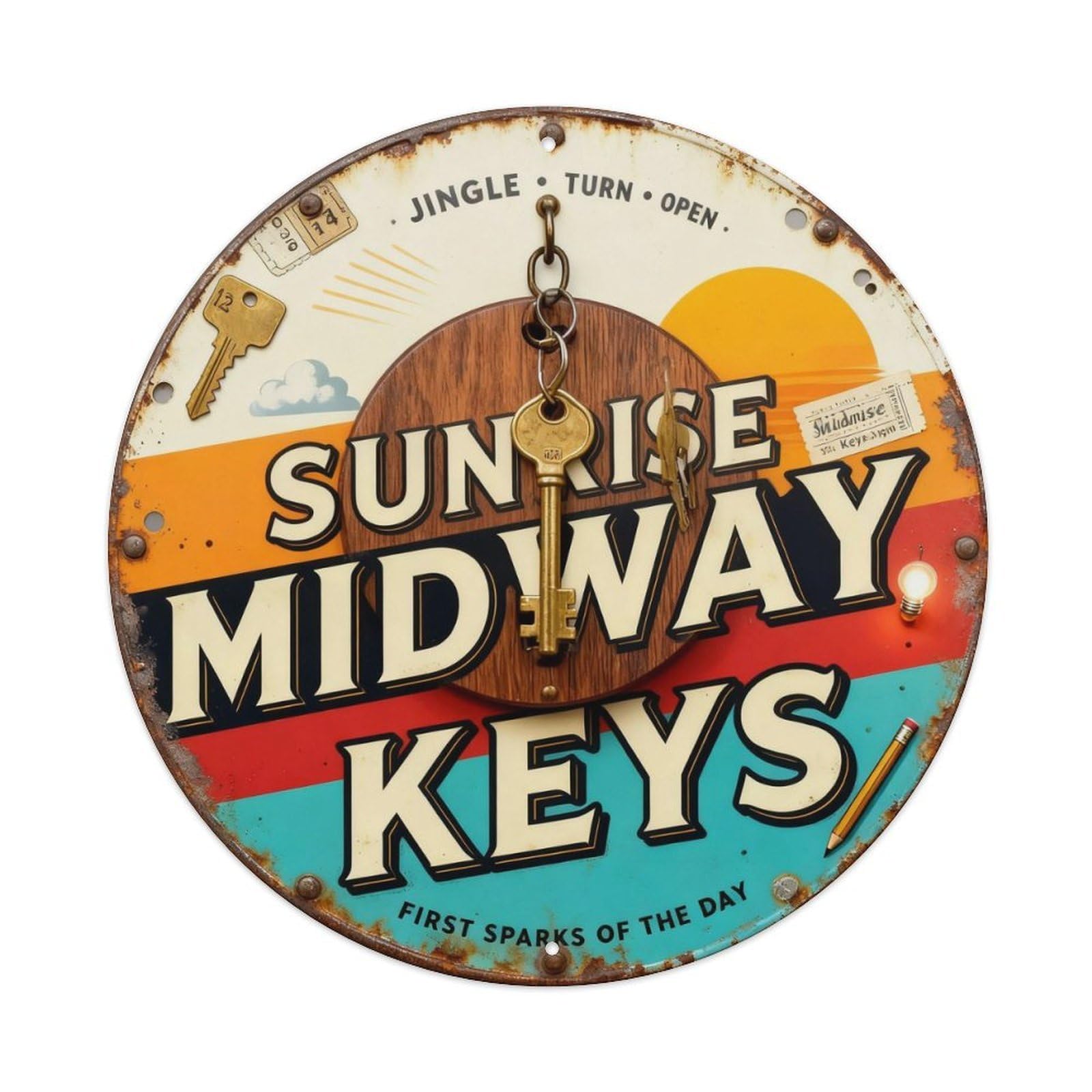 Sunrise Midway Keys Sign Metal Tin Sign Plaque