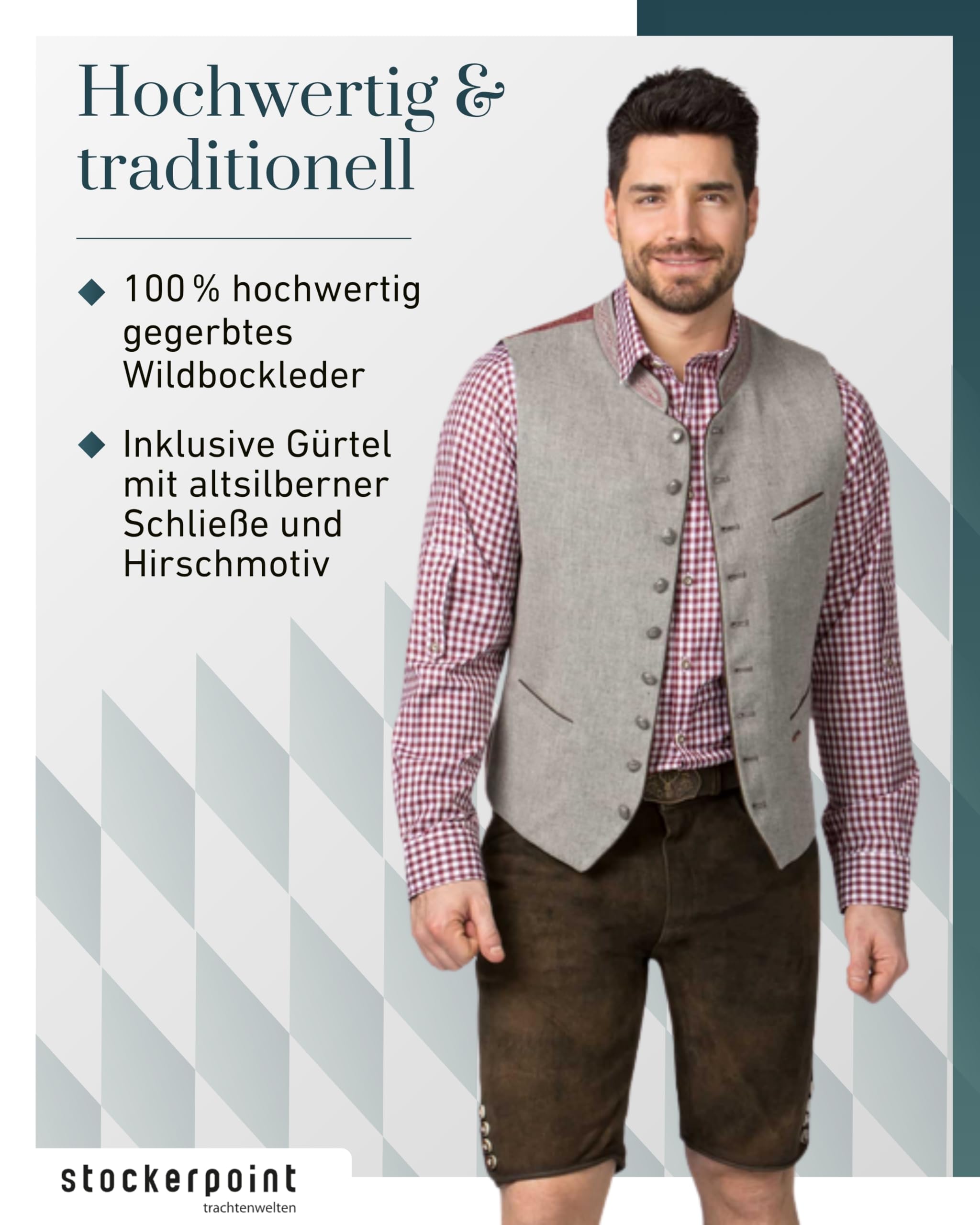 Stockerpoint Herren Trachtenlederhose Fred