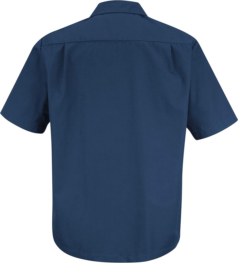 Red Kap Men's Convertible Collar Shirt Jacket, Navy, Short Sleeve