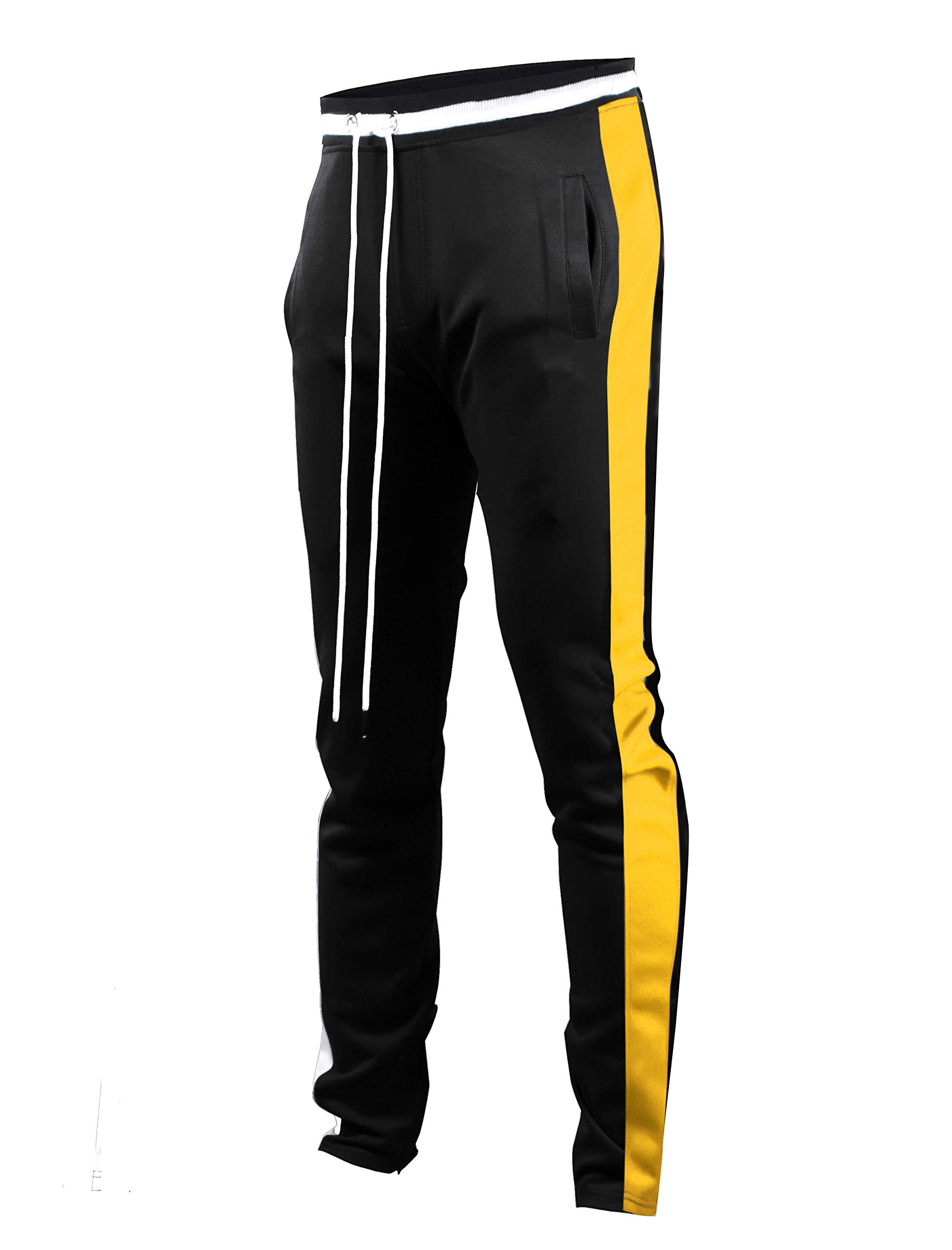 SCREENSHOTTrack Pants S41700 Mens Premium Slim Fit Athletic Fitness Fashion Urban Lifestyle Streetwear Bottoms