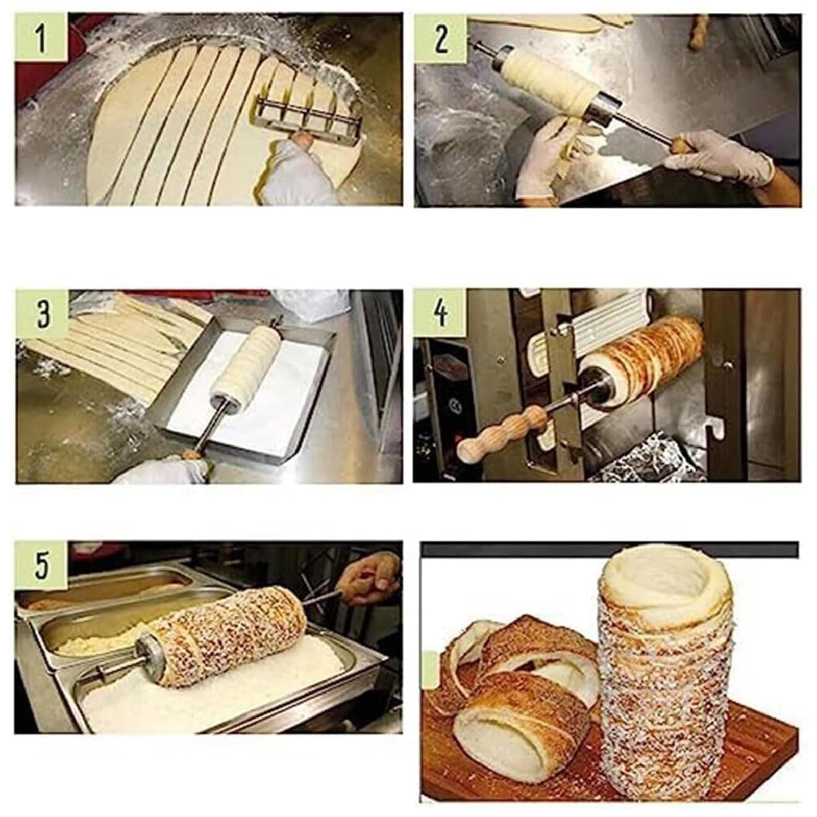 Macchina per Coni Gelato Professionale, Macchina elettrica a Camino da 1500 W per Bagel, Attrezzatura per la Cottura di Coni Gelato con 2 Barre in Acciaio Inox, Forno per Rotoli di,