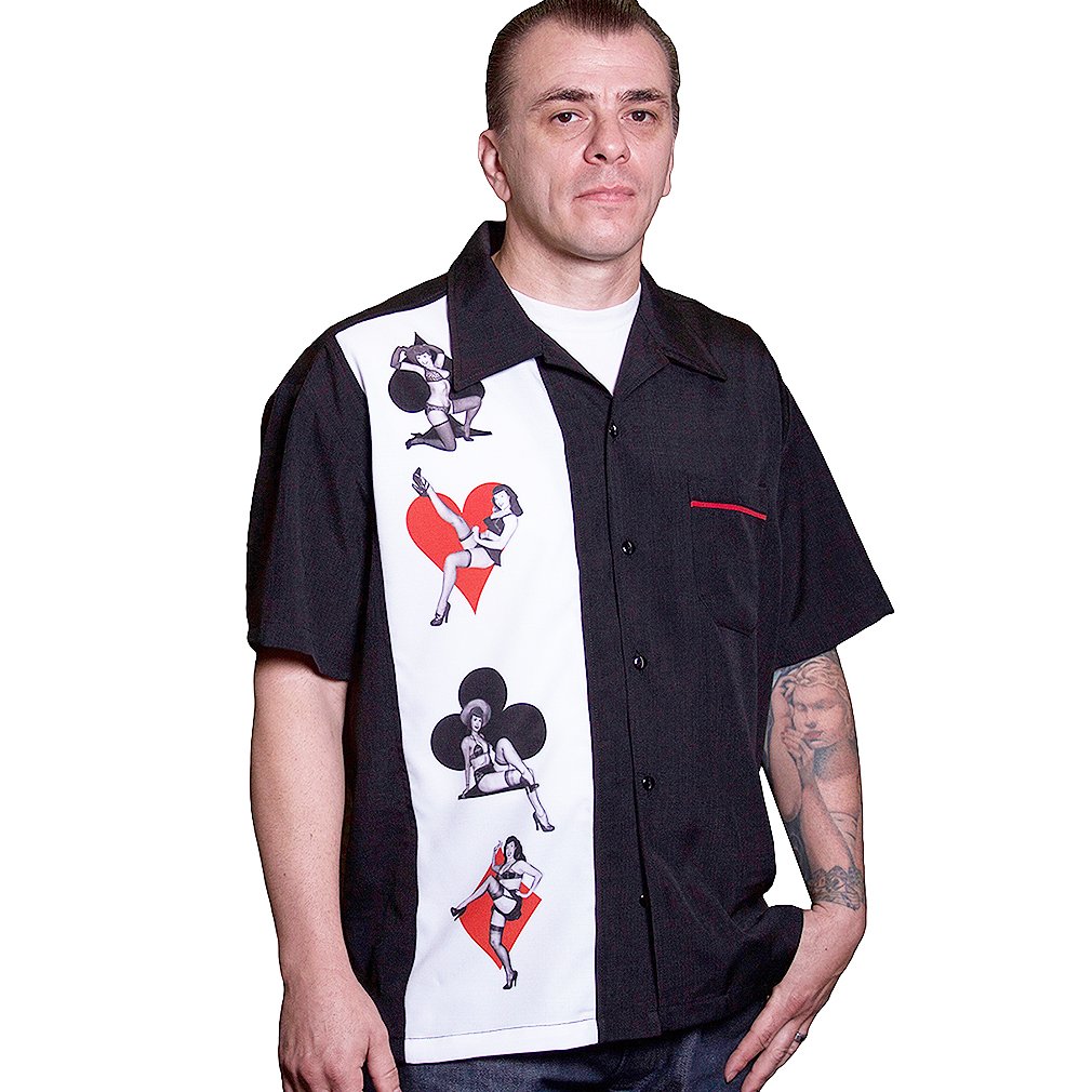 Bowling Shirt – Bettie Page Card Suit