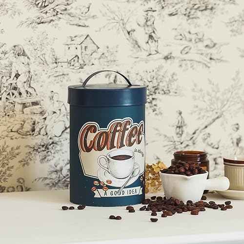 Miniatura 2 de NIKKY HOME Botes de metal para café, azúcar, té, cocina, contenedor de decoración de granja, tarro grande rústico para decoración rústica, lata de