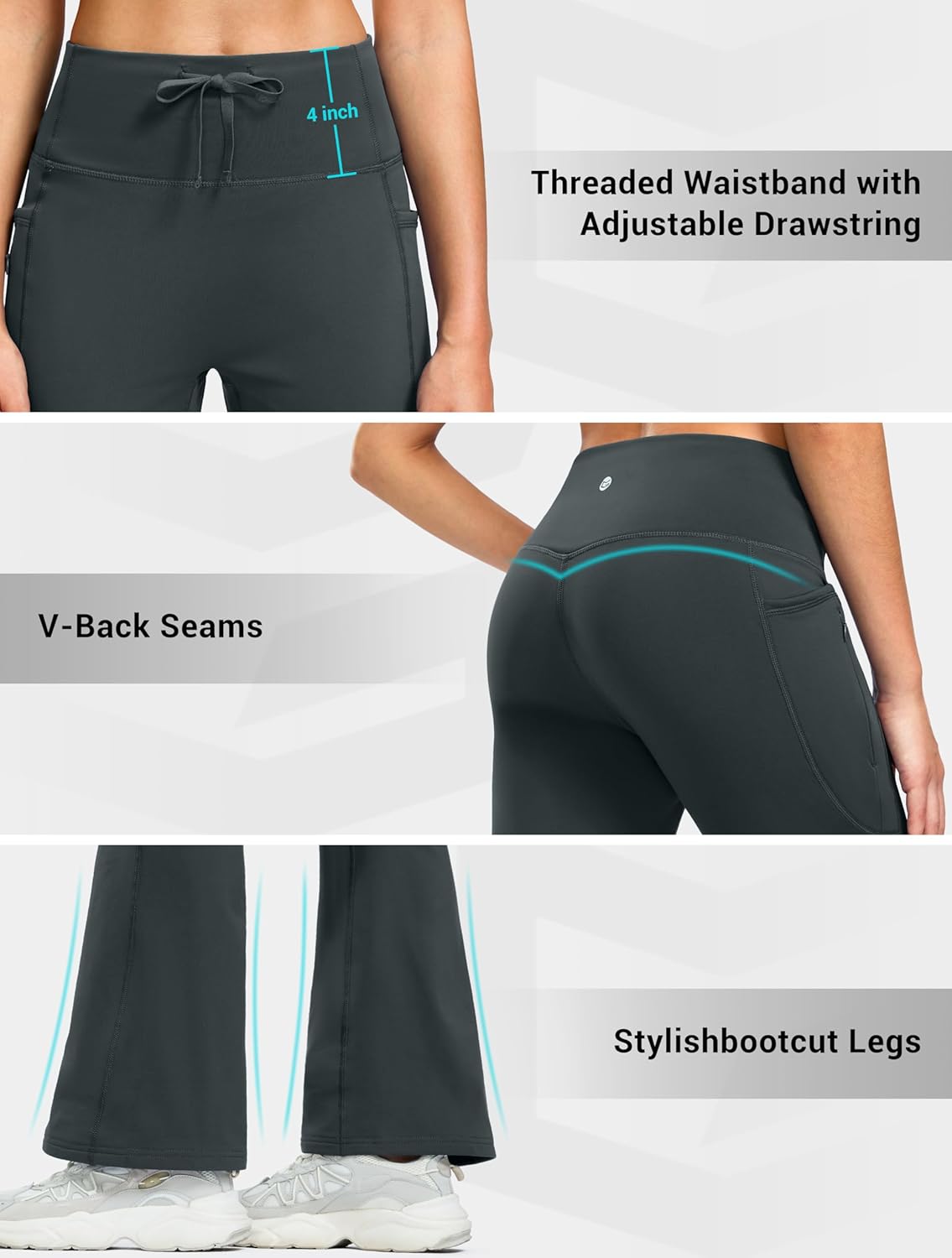 G Gradual Women's Fleece Lined Pants Water Resistant Winter Warm Thermal Leggings Hiking Yoga Pants Women with Zipper Pocket - Image 7