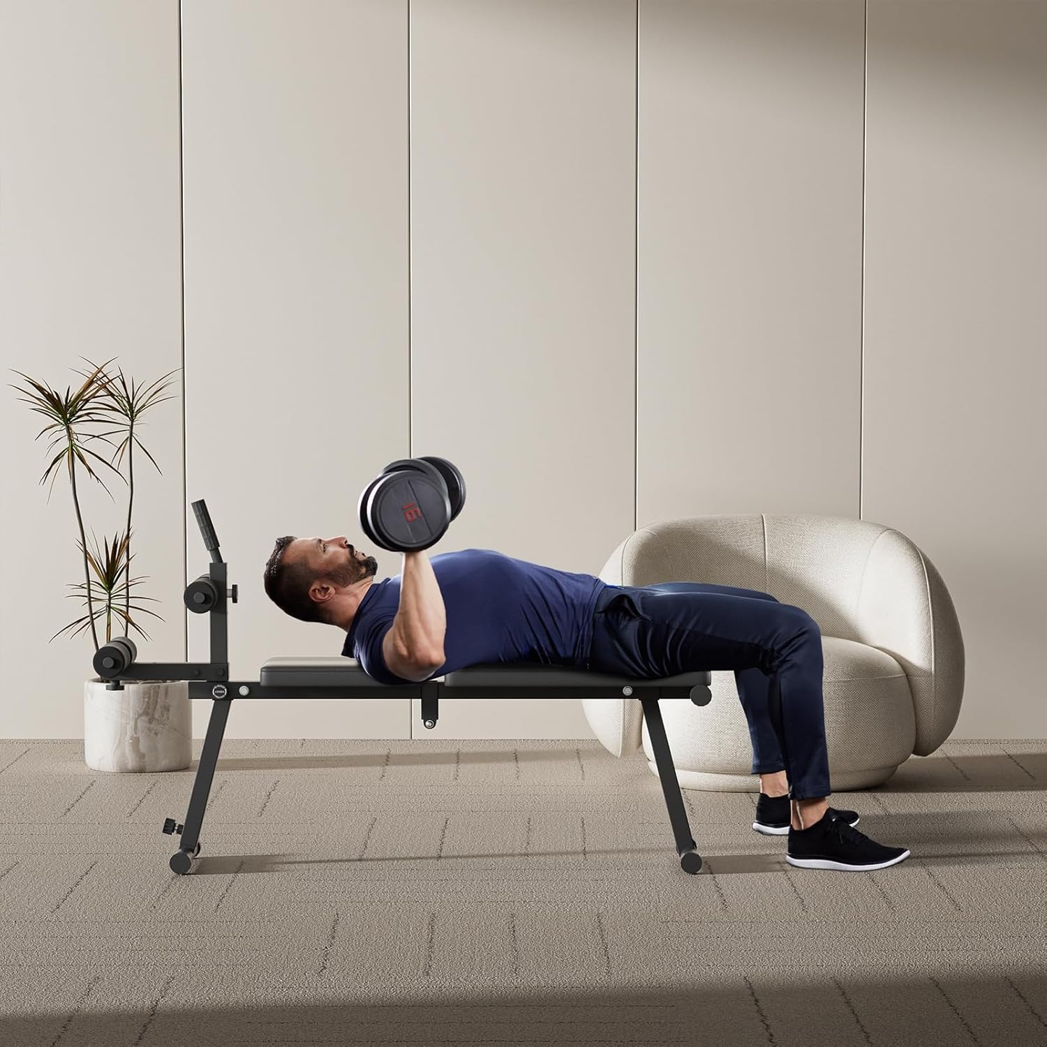 cdar ﻿ Sit Up, Abs Workout Equipment, Foldable Hyperextension Roman Chair, Weight for Home Gym, Multi-Purpose Workout for Press Sit up Incline Flat Decline