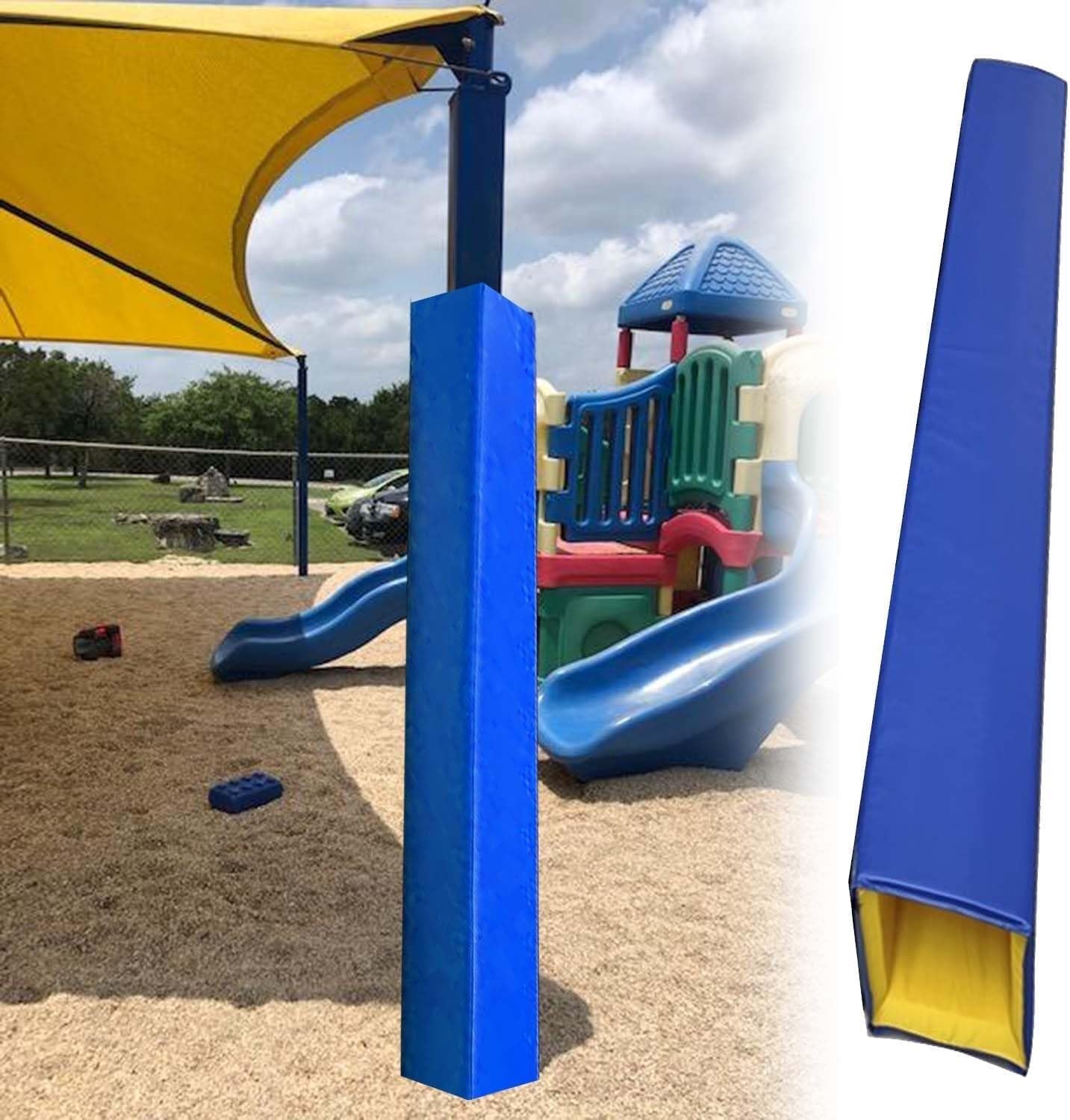 Basketball Pole Pad 7ft Square Pole Padding Outdoor, 1 Inch Thick Wrap Around Basketball Pole Padding(Blue,7"x7" (1 8x18cm))