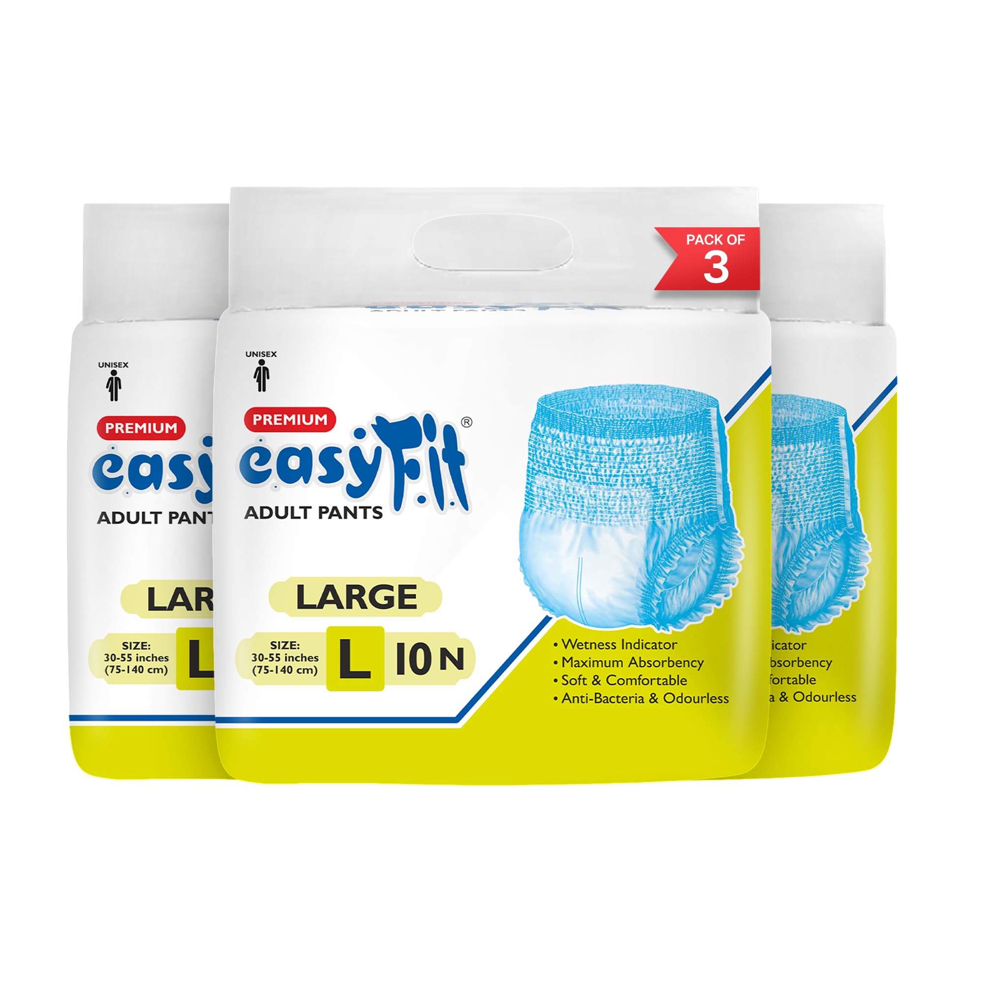 Easyfit Adult Pull-Ups (Large, Count 30) | Diaper Pants | Leak Proof | Unisex | Wetness Indicator | Overnight Protection | Anti-Bacterial Absorbent Core-image-5