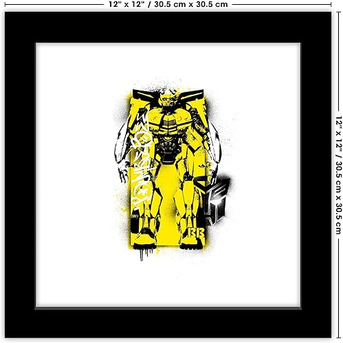 Miniatura 6 de Trends International Gallery Pops Transformers Battle In Brooklyn - Póster de pared con graffiti de abejorro, 12 x 12 pulgadas, versión de marco