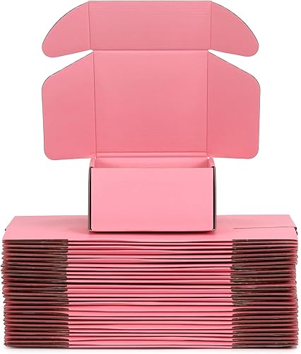 DUZCLI Cajas de envío, tamaño pequeño de 6 x 4 x 3 pulgadas, juego de 25 cajas de regalo de papel kraft negro de cartón corrugado (6 x 4 x 3