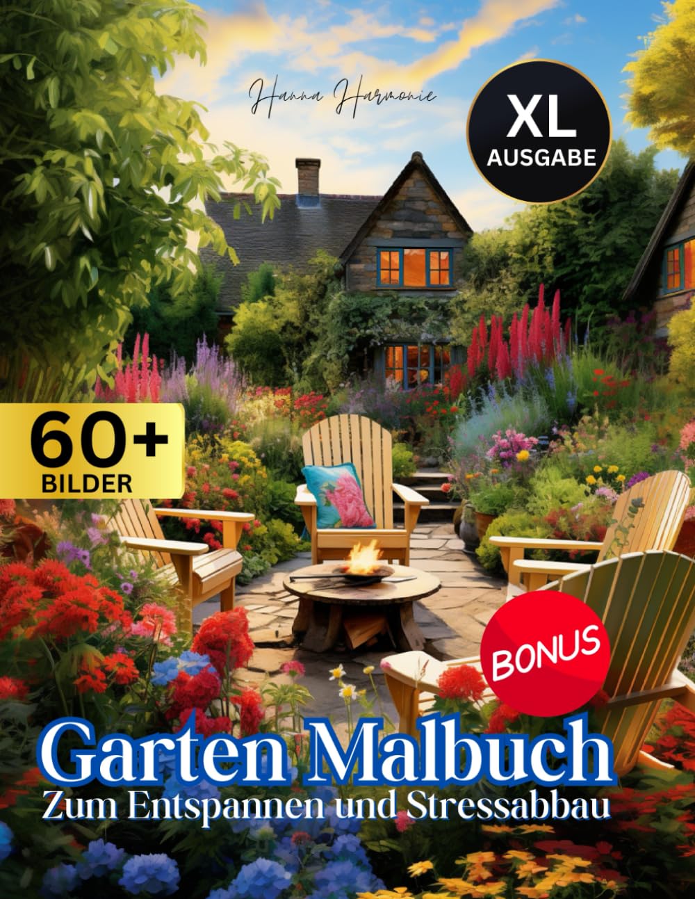 Livre de coloriage pour adulte fleurs et jardin zen anti-stress avec 66 motifs