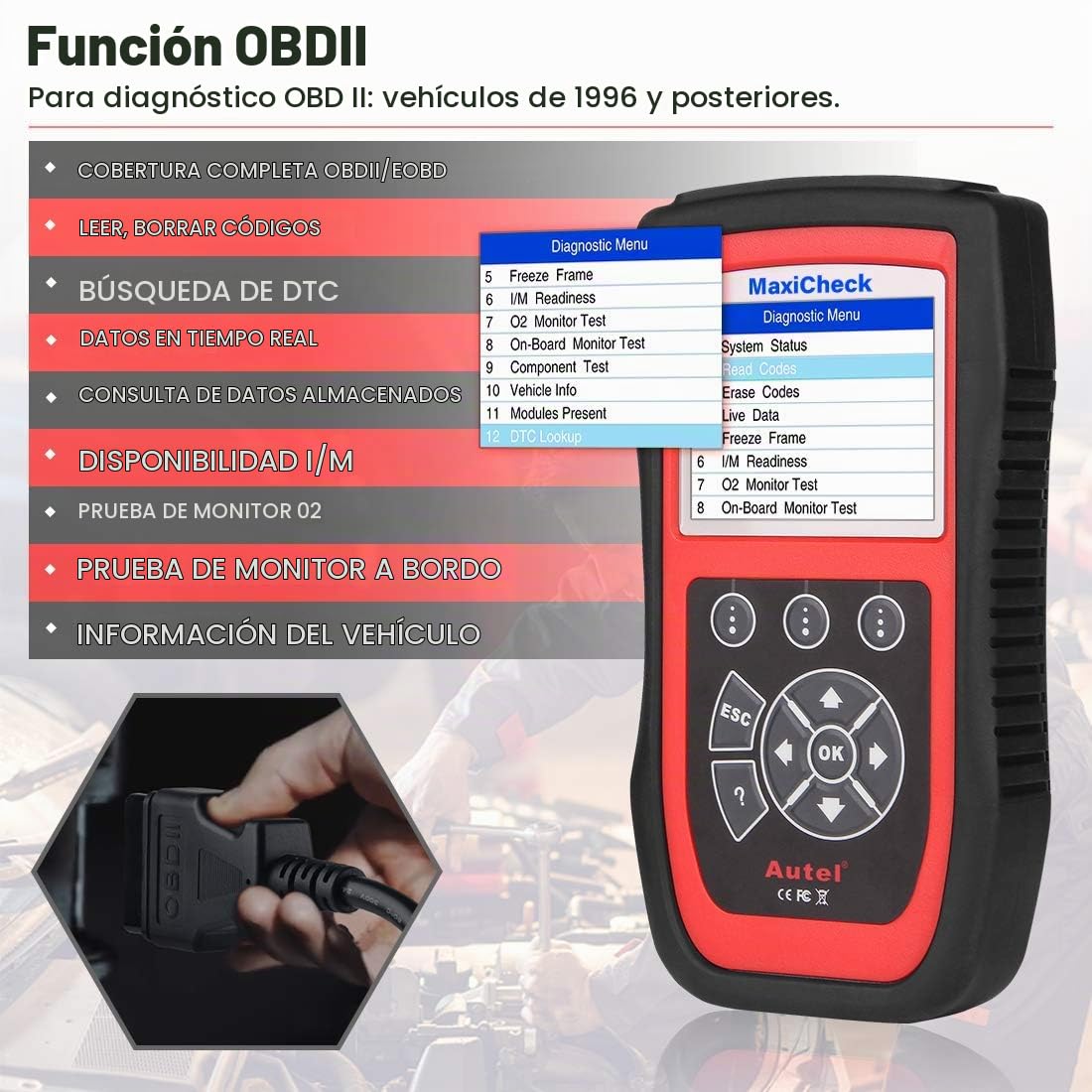 Autel MaxiCheck Pro Escáner OBD2 Diagnóstico de Coche con Purga Frenos ABS