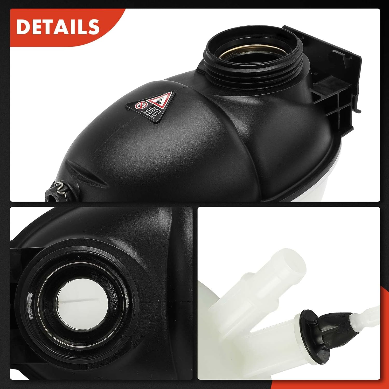 A-Premium Coolant Overflow Expansion Tank Compatible with Mercedes-Benz C180, C200, C230, C250, C280, C300, C350, CLS350, CLS400, CLS500, CLS550, E200, E250, E300, E350, E400, E550, GLK250, GLK350