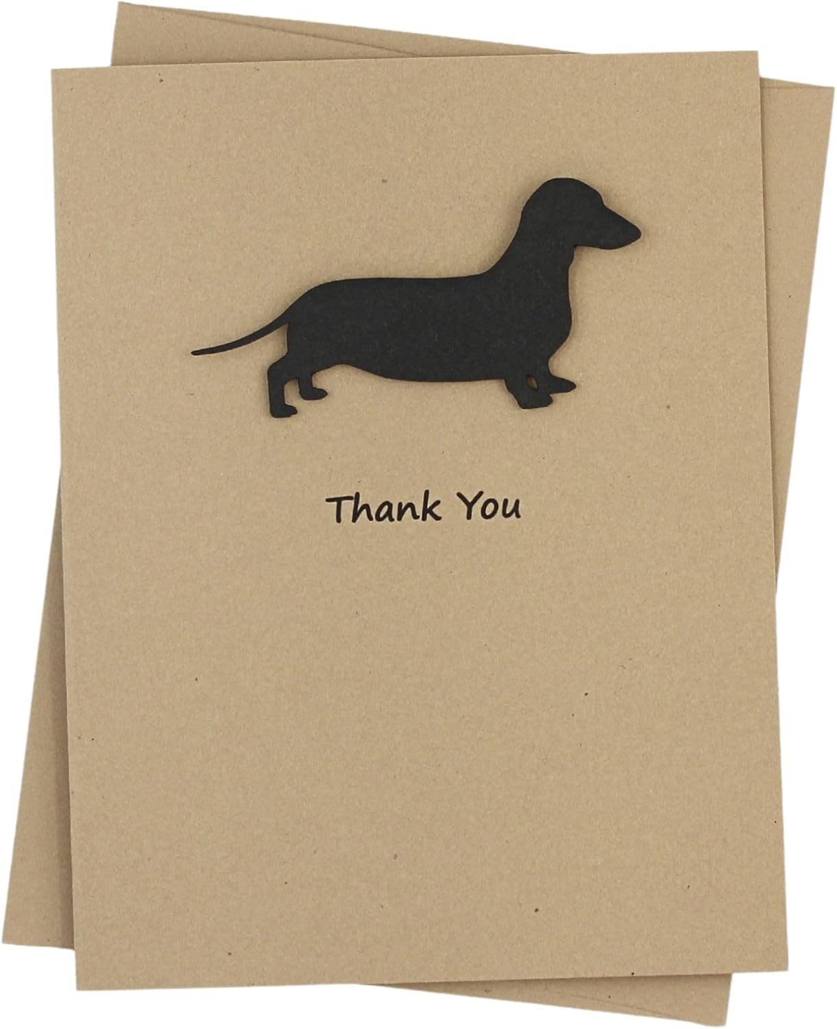 Dachshund Thank You Cards Pack of 10 | Handmade Black Weiner Dog Notecards | Dog Greeting Cards with Envelopes