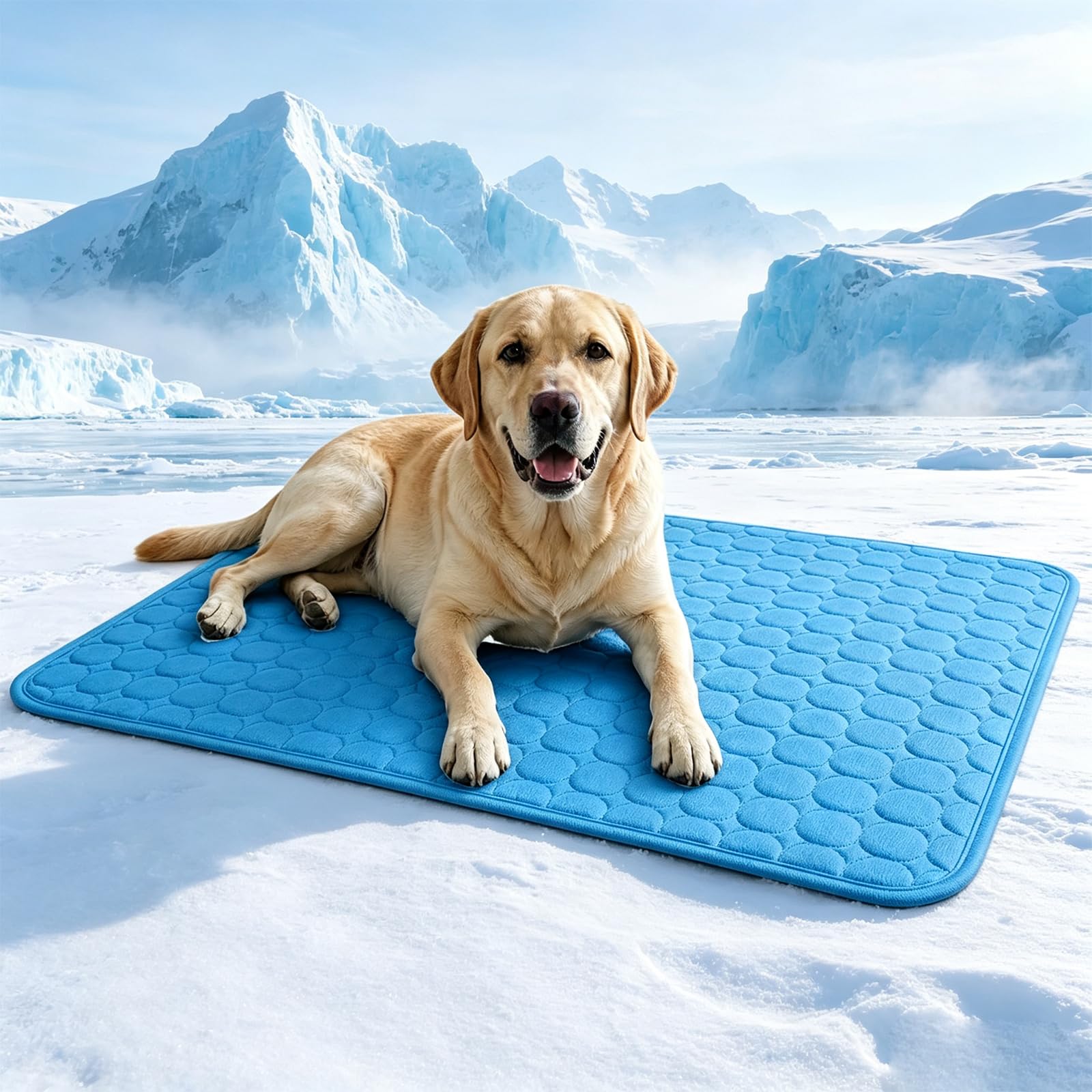 Fableaf FreshPaw Cooling Mat for Dogs, Cats Ice Silk, Blue 62X52cm