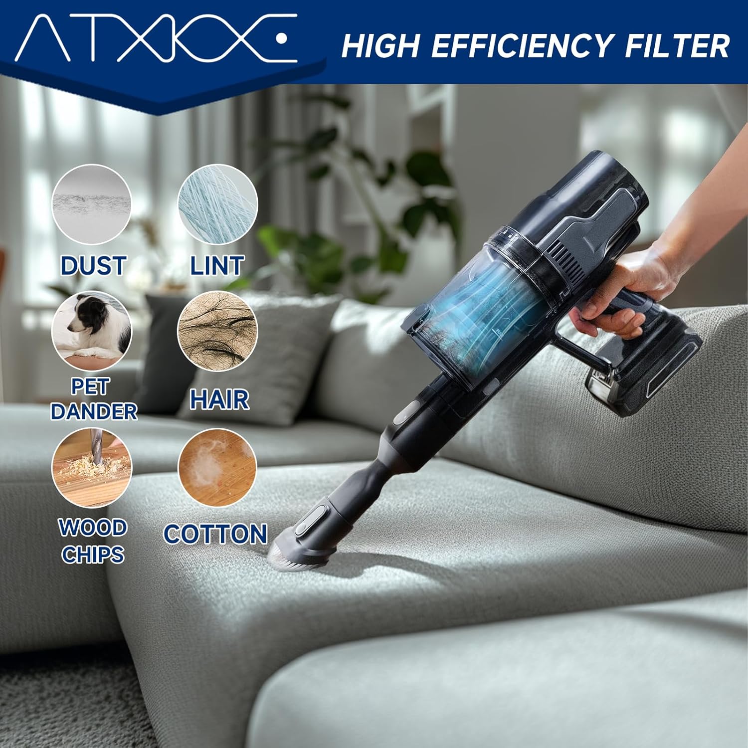 6Pack XR Filter Replacement for Bissell Cleanview XR 200W/ Cleanview XR Pet 300W Stick Cordless Vacuum Cleaner 3789U 3789X 3797V 3797W 3789 3797