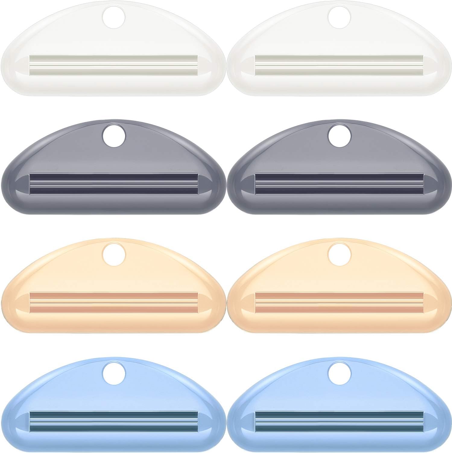 8 Pieces Toothpaste Tube Squeezer Dispenser Toothpaste Clips for Bathroom (Yellow, Gray, Blue, White) : Home & Kitchen