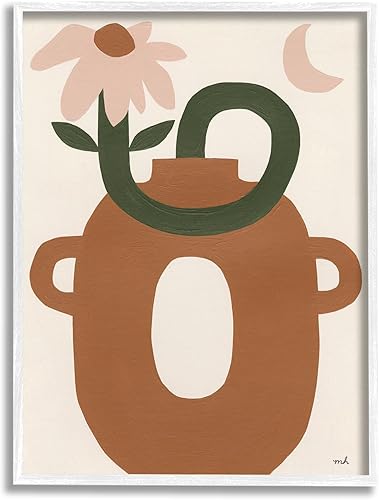 Stupell Industries Jarrón moderno bohemio enmarcado con giclée de Moira Hershey