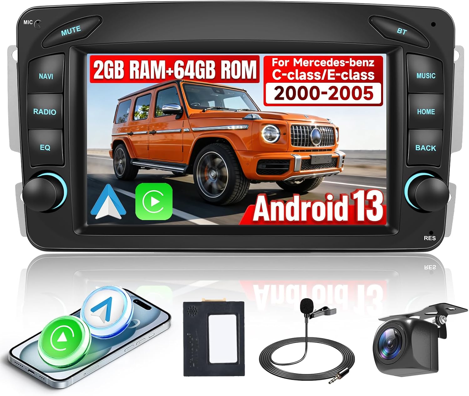 Radio 7 pulgadas para Mercedes-Benz C-Class Android 13.0 miniatura 1