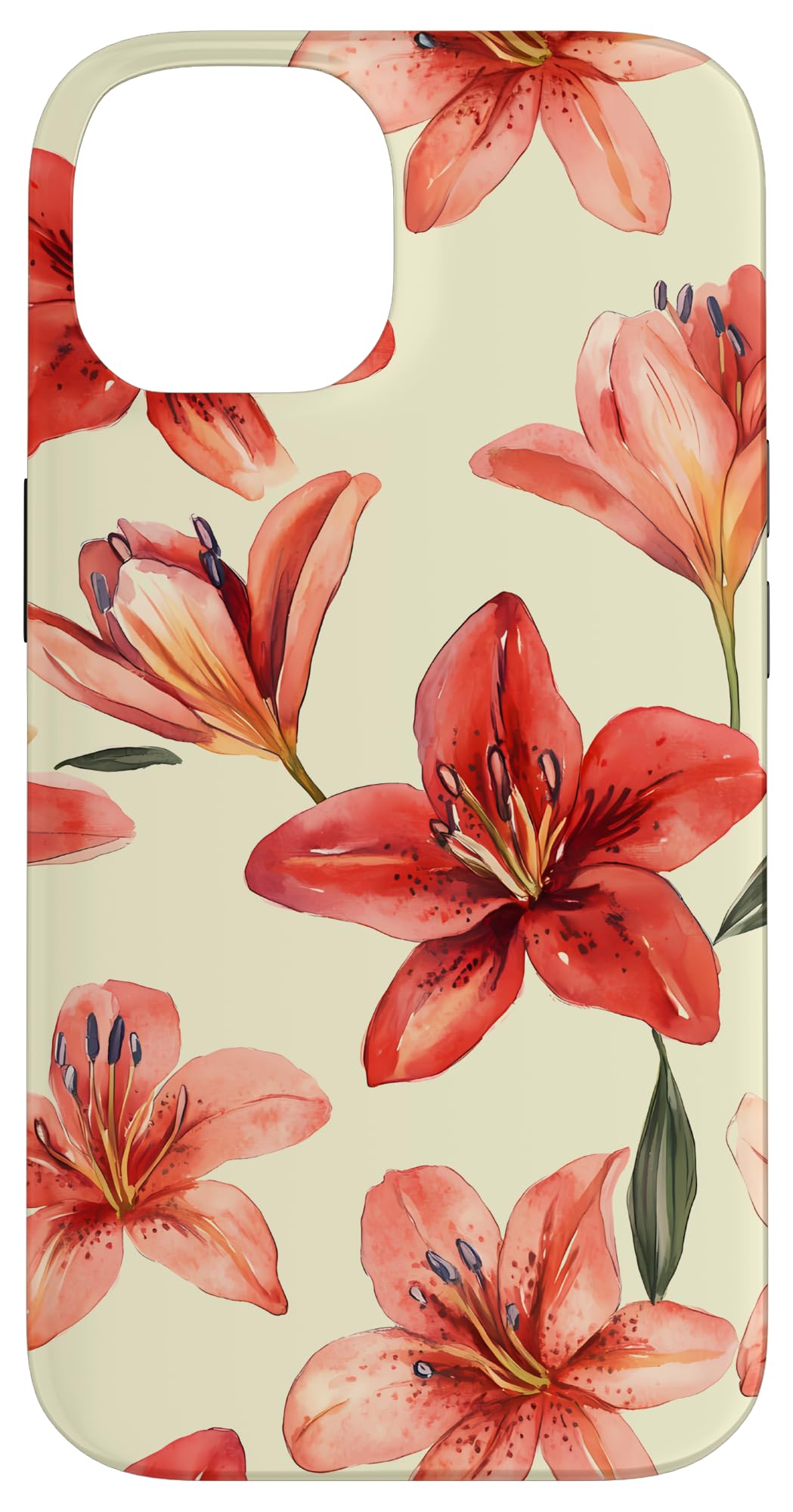 Hand Painted Flower Yellow Tiger Lily Case for iPhone 14