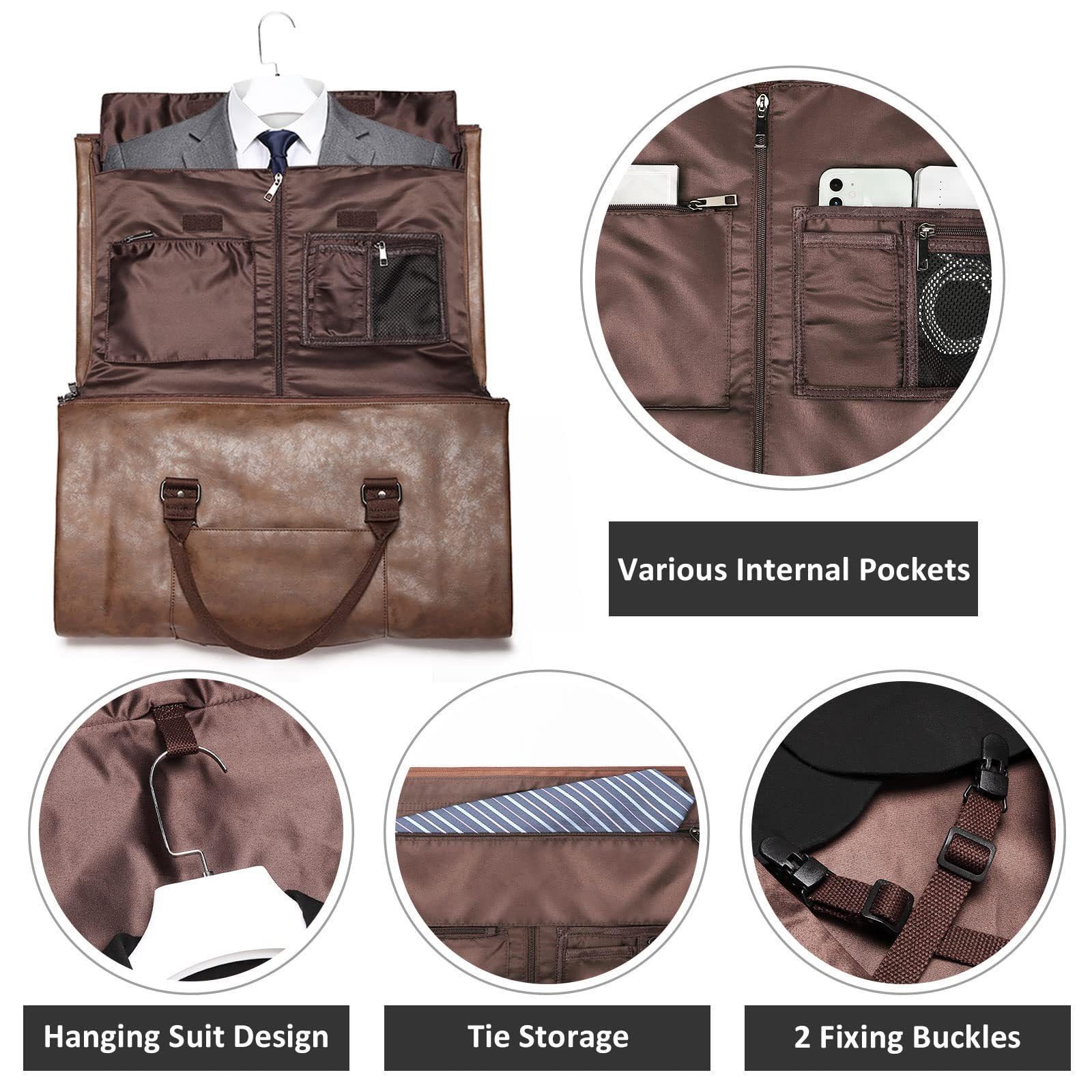 Sac de Voyage Pliable,Housse Costume Homme,Sac De Vêtements Pliable, avec Pochette À Chaussures,Sac De Costume Suspendu De ge