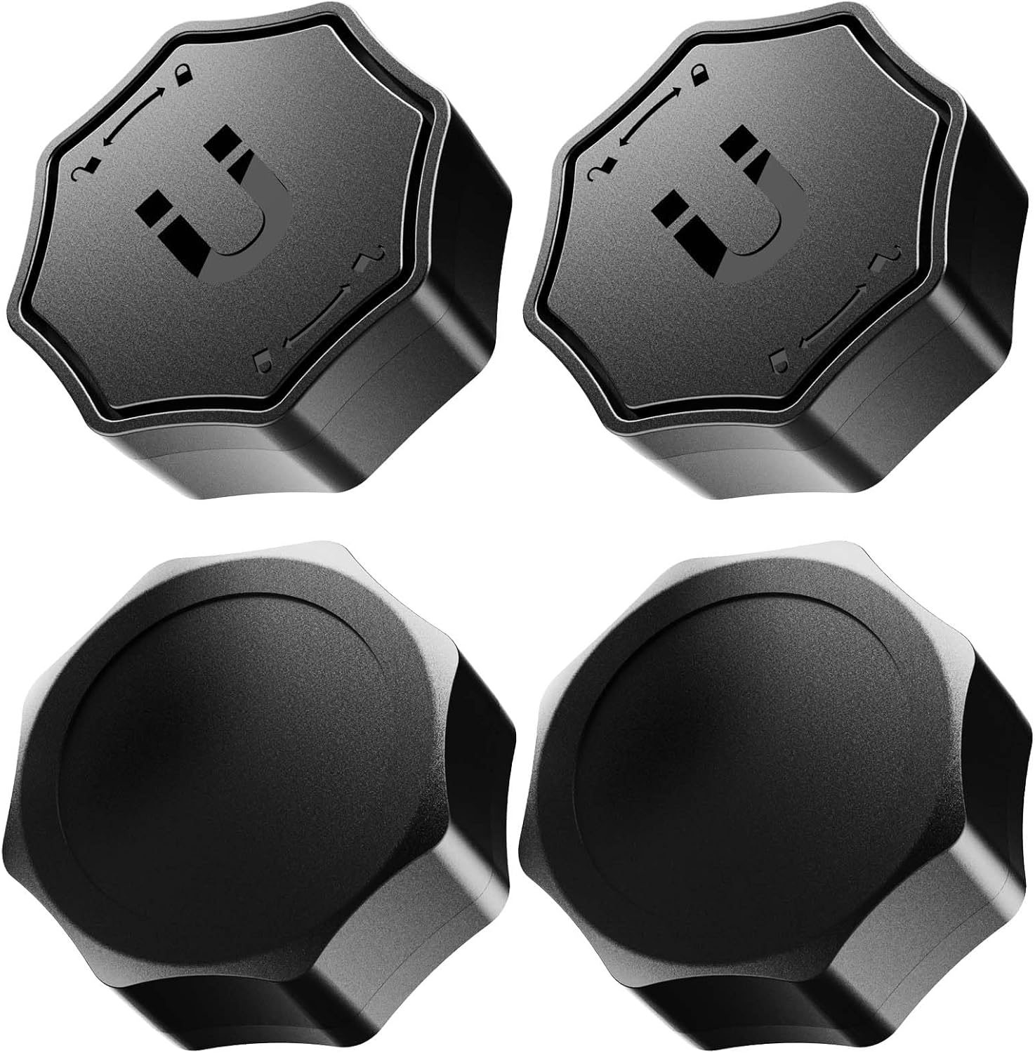 Airtag HolderOctagon Wrench-Style Cover Case for Car,Truck Ultra Rare Earth Magnet&Strong Double-Sided Tape, Hidden Design IPX8 Waterproof&Shockproof (4 Pack Octagon Black)