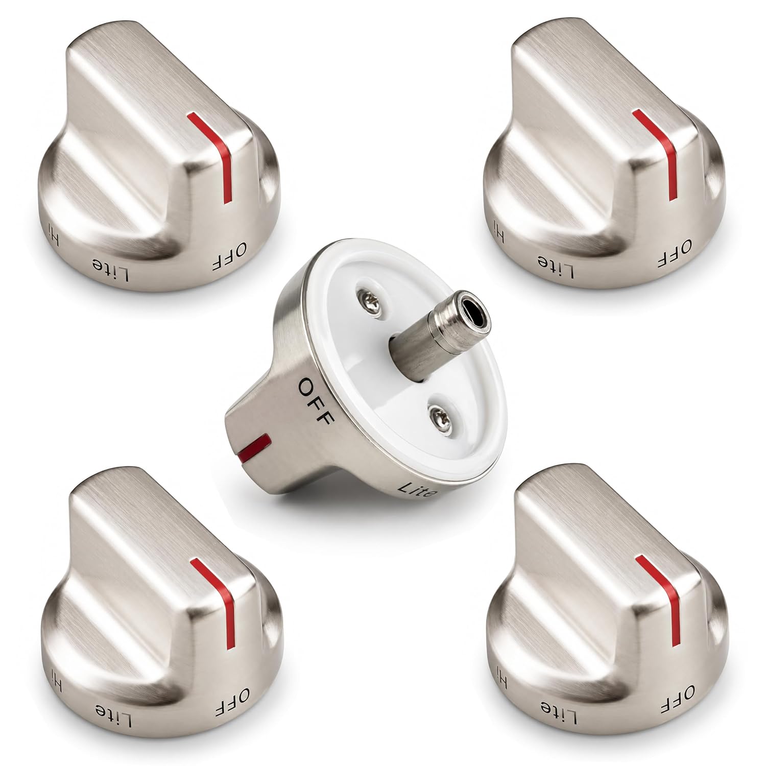 (5 PCS) Knobs for Samsung NX58M6630SS/AA, NX58M6630SS/AA-00,NX58M6630SS/AA-01, NX58R6631SS/AA-00, NX58R6631ST/AA-00, NX58M6650WS/AA-00 Gas Stove Knob Range Oven Replacements DG94-02141A