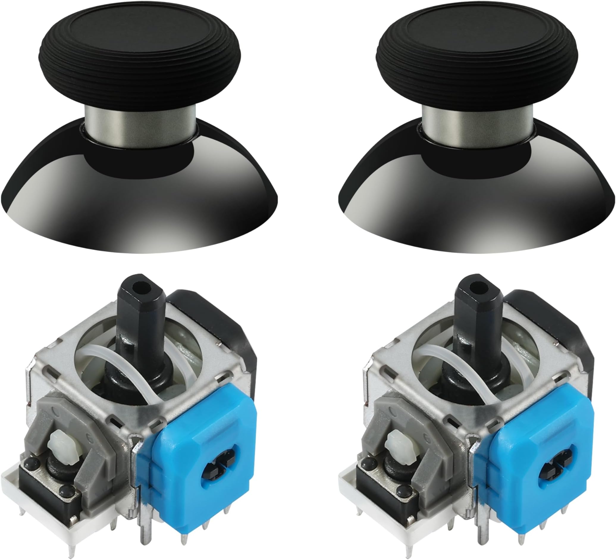 TMR Magnetic Joystick Replacement Kit for PS4 DualShock Controller,Anti-Drift Electromagnetic Stick Repair Module with Thumbstick Caps, Soldering Required