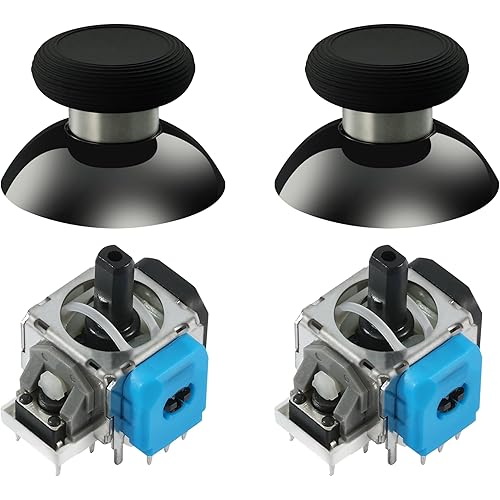 GuliKit TMR Magnetic Joystick Replacement Kit for PS4 DualShock Controller,Anti-Drift Electromagnetic Stick Repair Module with Thumbstick Caps, Soldering Required