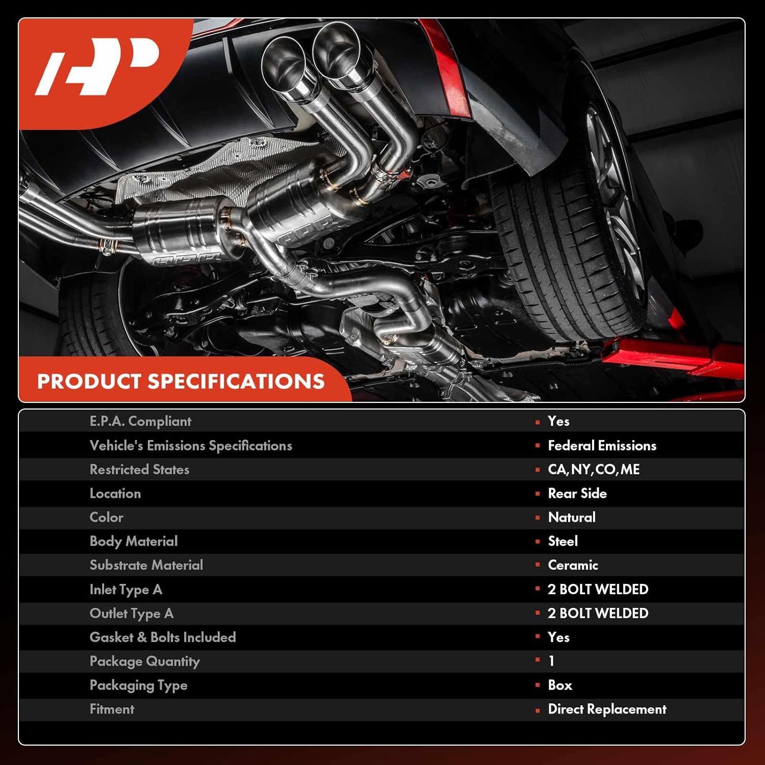 A-Premium Catalytic Converter with Gasket Kit Direct-Fit Compatible with Chevrolet Traverse 2009-2017 & GMC Acadia 2009-2016, Acadia Limited & Buick Enclave & Saturn Outlook, 3.6L, E.P.A. Compliant