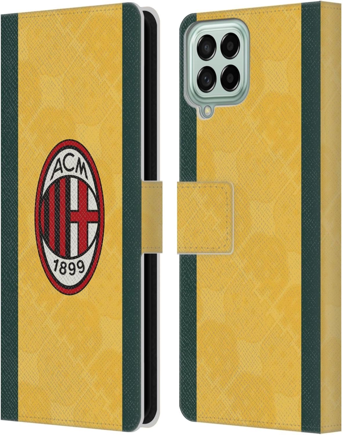 Head Case Designs Officially Licensed AC Milan Third 2025/26 Crest Kit Leather Wallet Case Compatible with Samsung Galaxy M33 (2022)