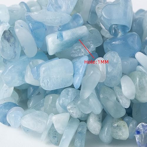 Miniatura 4 de Cuentas sueltas de piedras preciosas sueltas de 35 pulgadas para hacer joyas (aguamarina)
