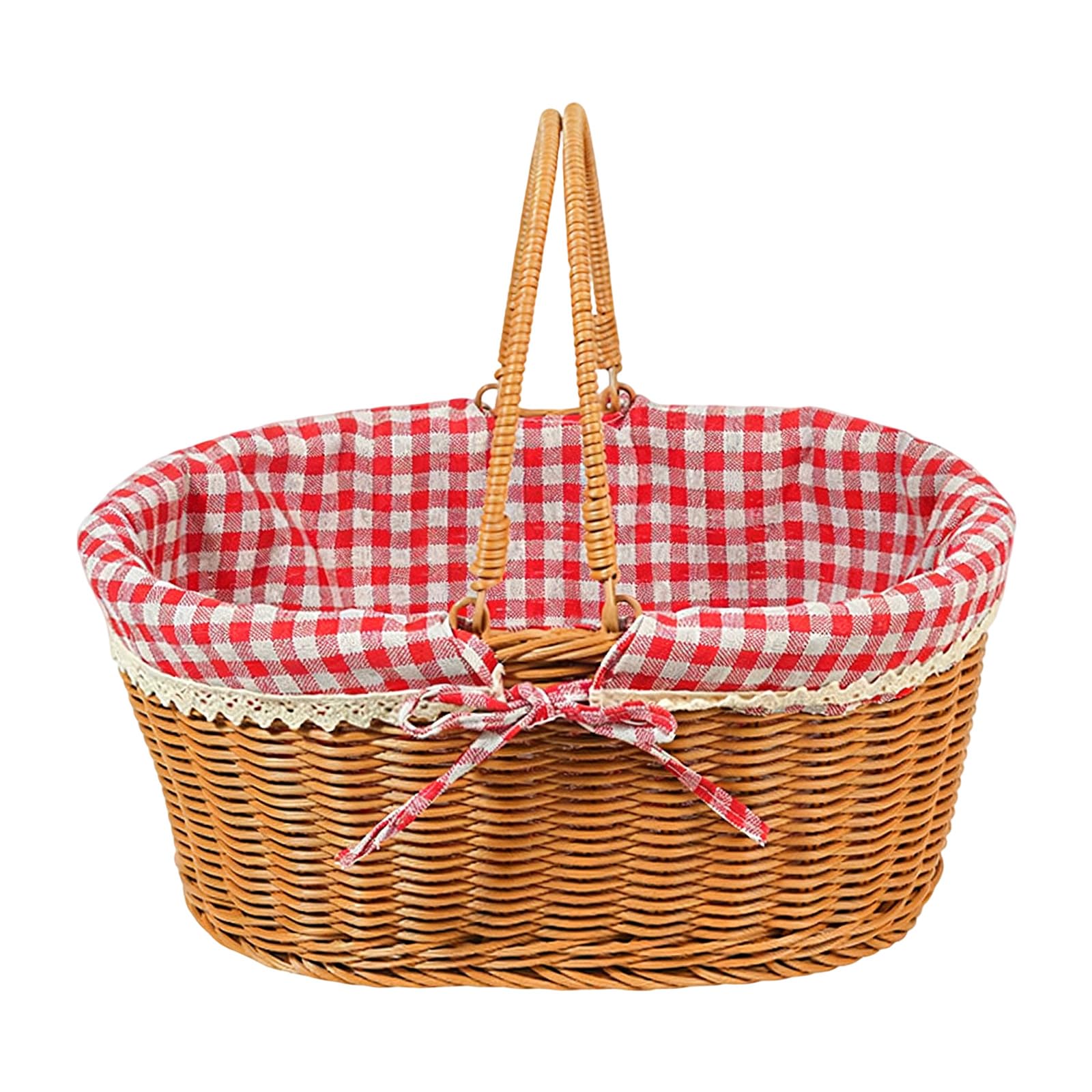 Harvest Basket with Reinforced Handle Woven Basket for Camping Grocery Shopping and Home Decoration Camping Kitchen Planner