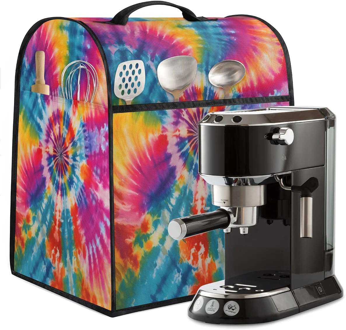 Colorful Tie Dye Patterns Stand Mixer Cover Compatible with Kitchen Aid 6-8 Quart Bowl Lift Model, Waterproof Blender Appliance Organizer Bag for Coffee Maker