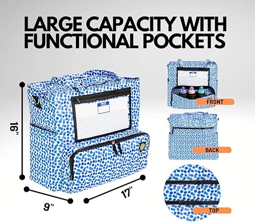 Miniatura 2 de YAY KIDDY Bolsa grande para pañales preescolares para guardería con correa para el hombro, bolsillos aislados para botellas, bolsillo húmedo y