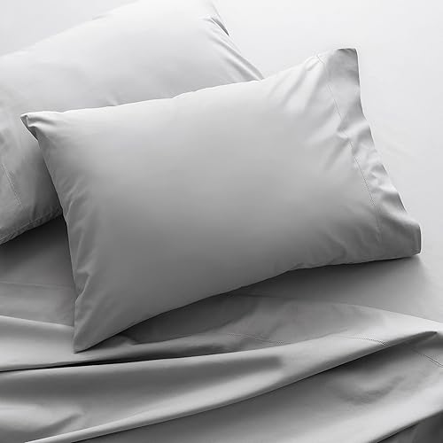 MARTHA STEWART Juego de sábanas de lujo de tamaño individual, 3 piezas, 100% algodón orgánico sin OMG, 200 hilos, transpirable, suave, bolsillo